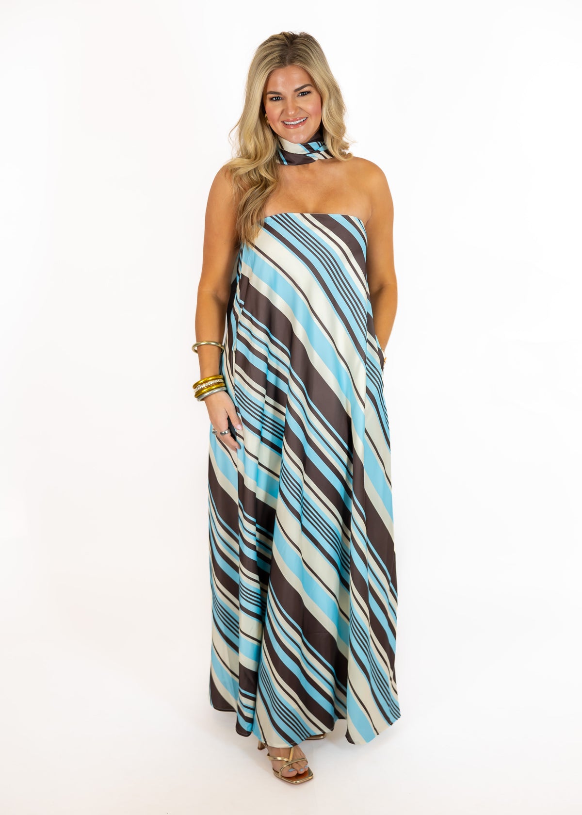 Blue Stripe Maxi Dress