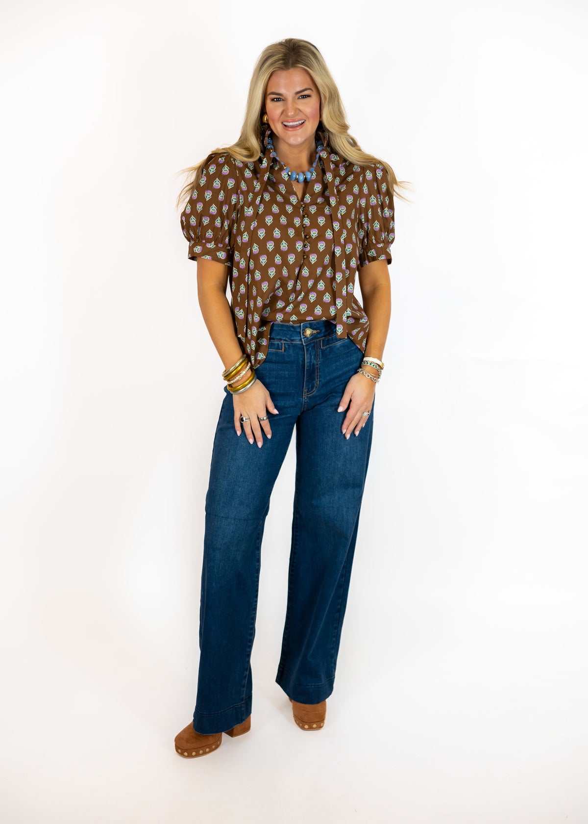 Brown Floral Top
