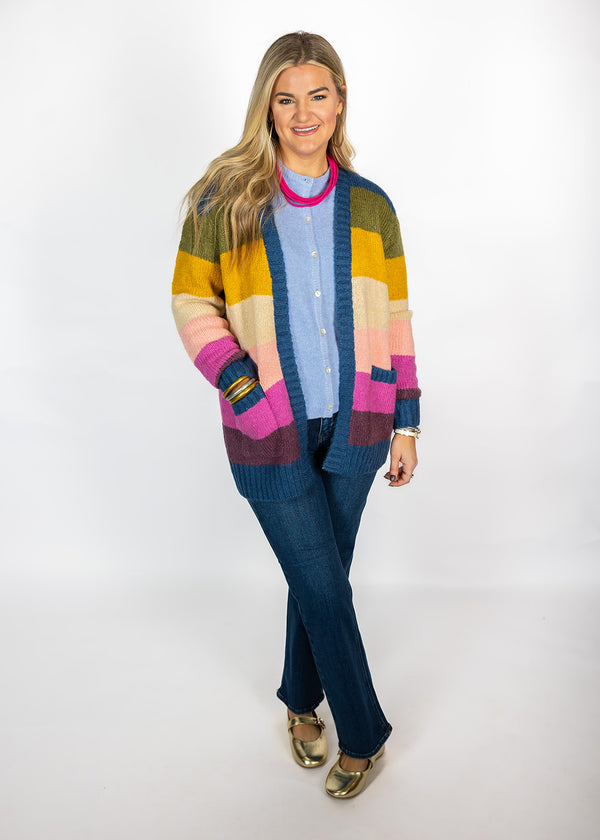 Multi Color Block Cardigan