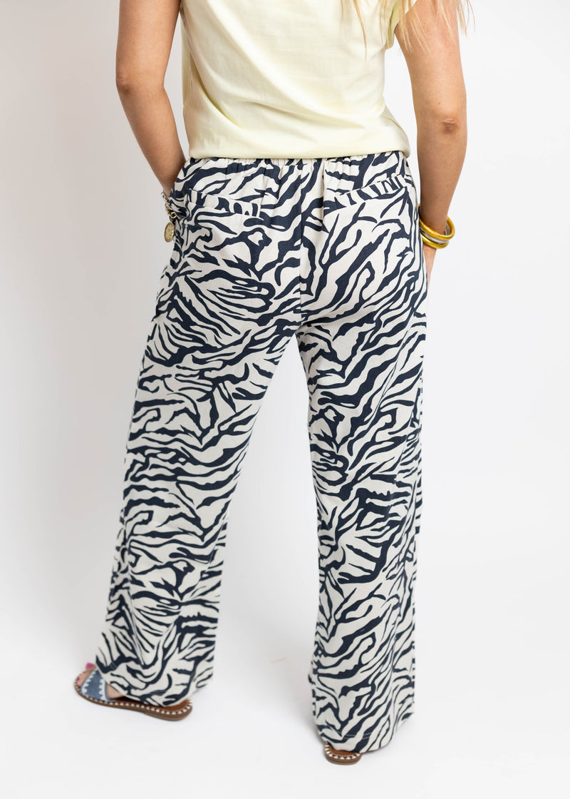 Navy Zebra Pants: Large