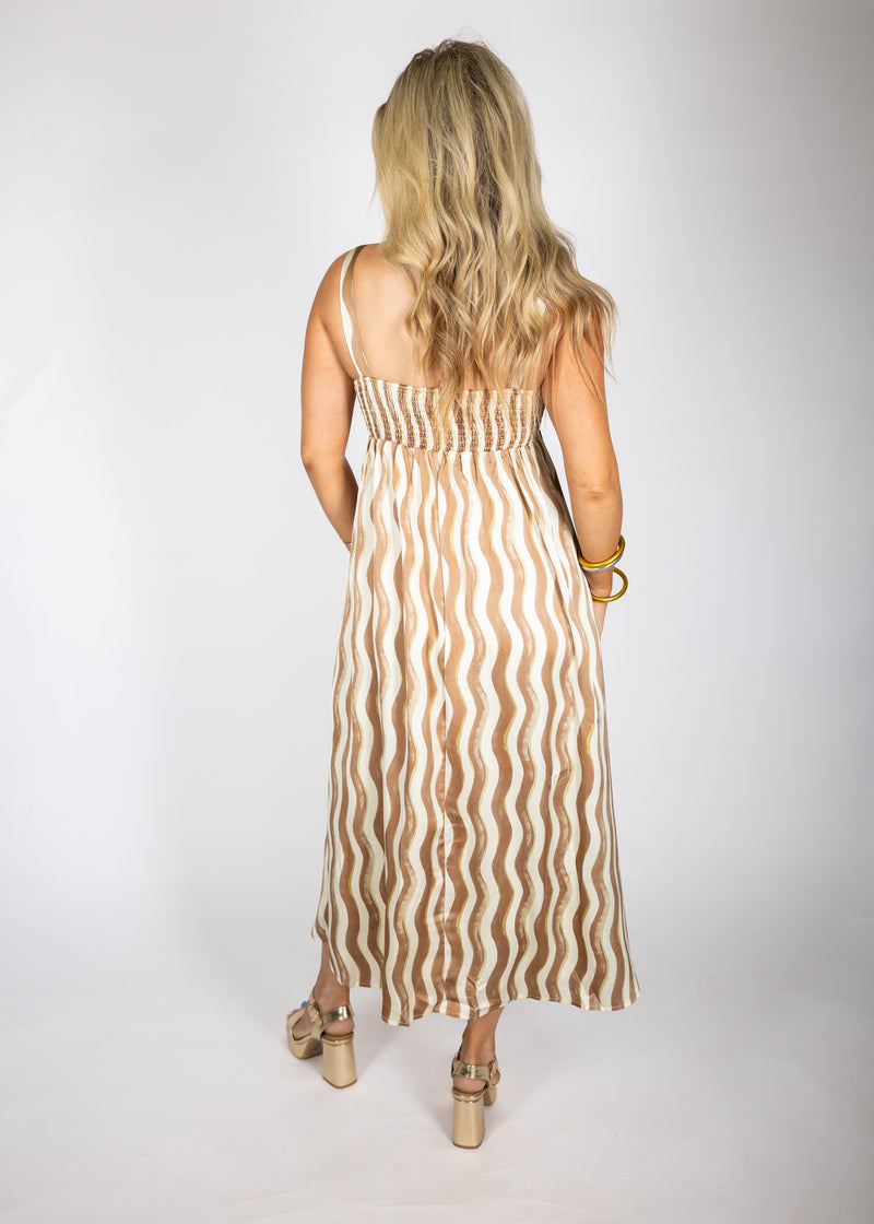 Wavy Stripe Midi Dress