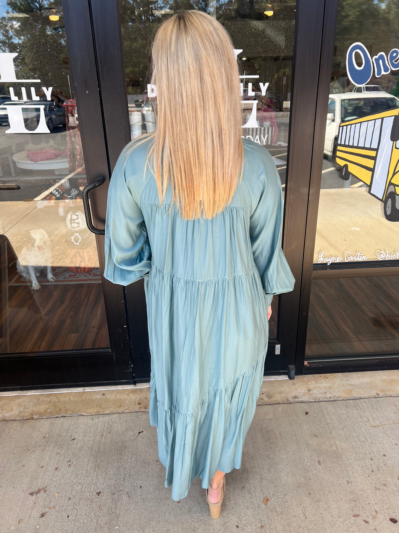 Dusty Sage Midi Dress