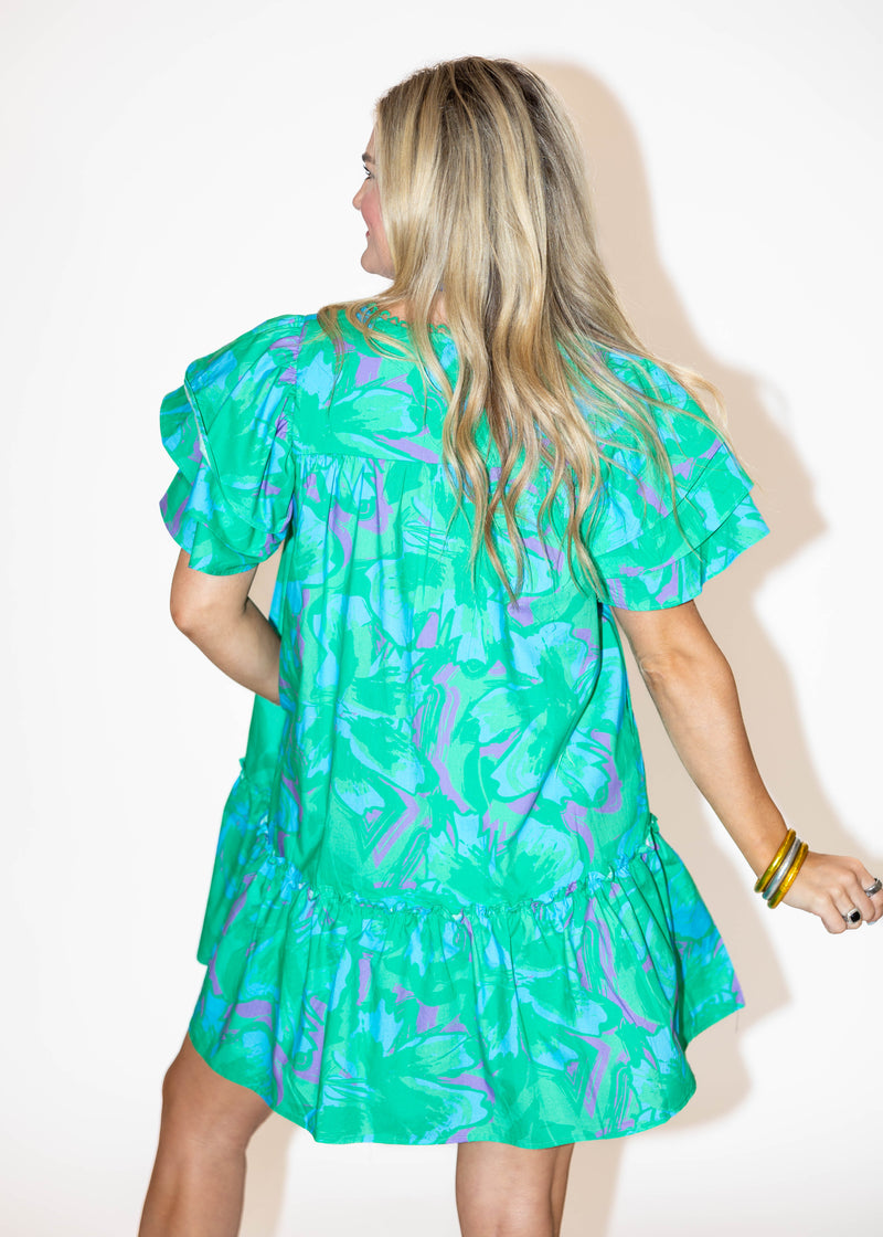 Vibrant Color Mini Dress