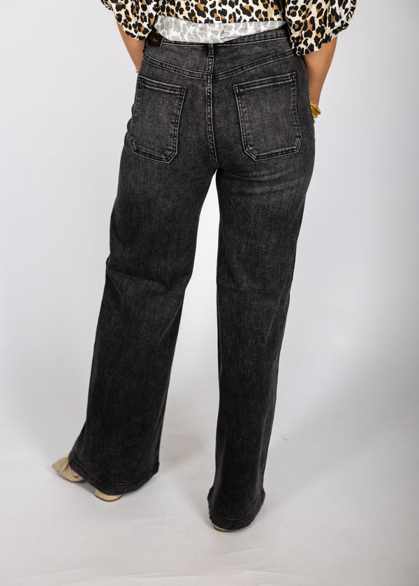 Washed Black Mini Patch Pocket Pants