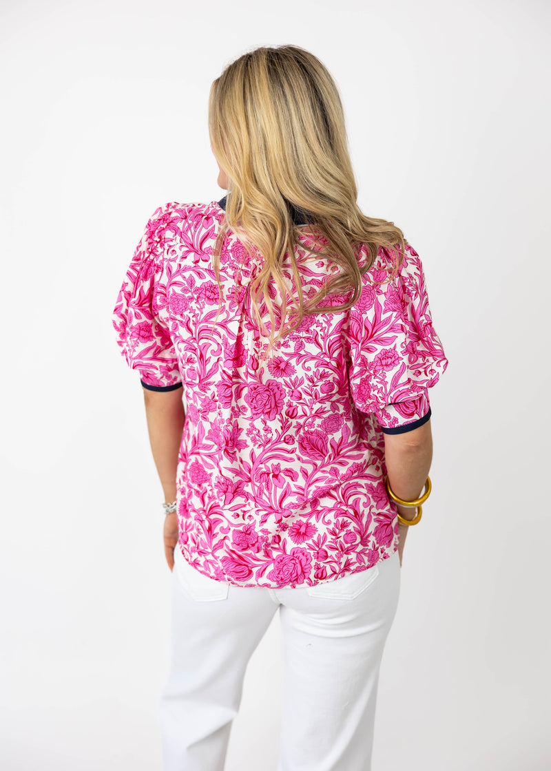 Hot Pink & Navy Top