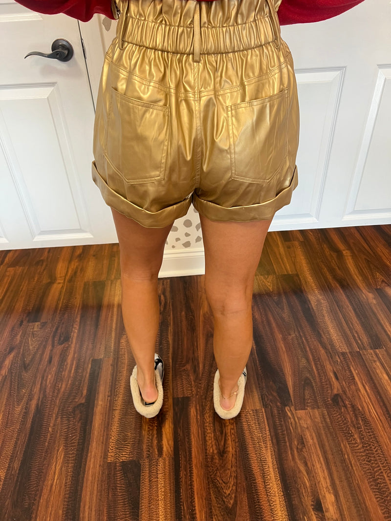 Gold Paper Bag Shorts