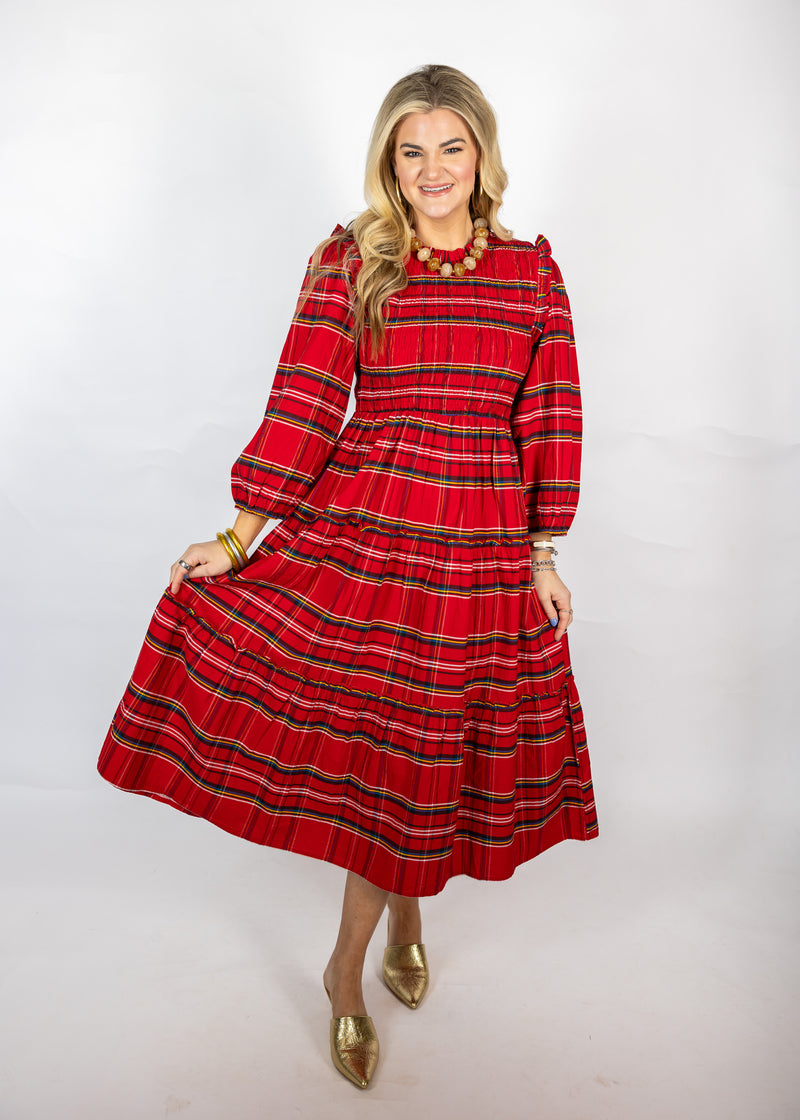 Walton Plaid Midi Dress
