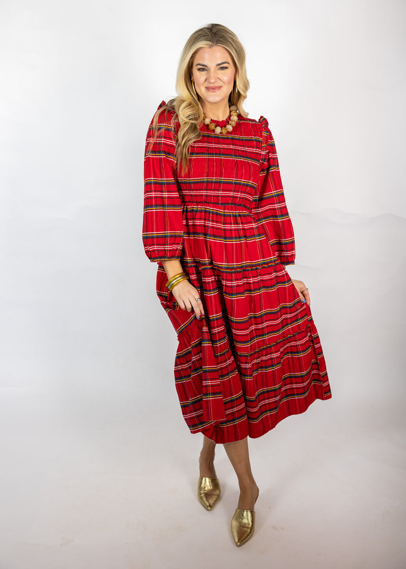 Walton Plaid Midi Dress