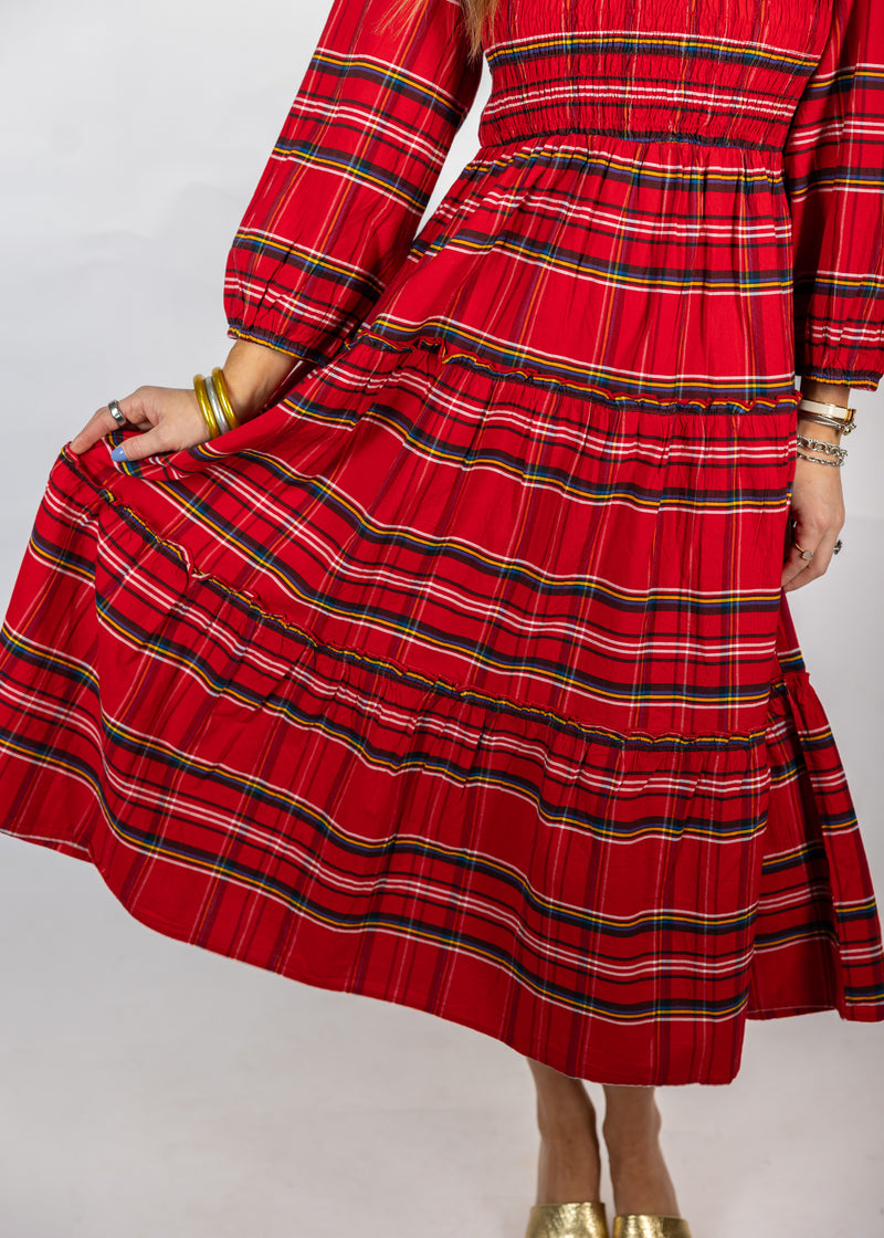 Walton Plaid Midi Dress