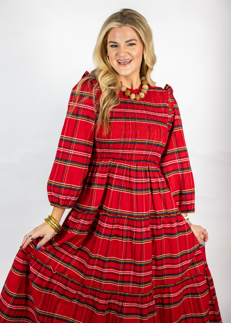 Walton Plaid Midi Dress
