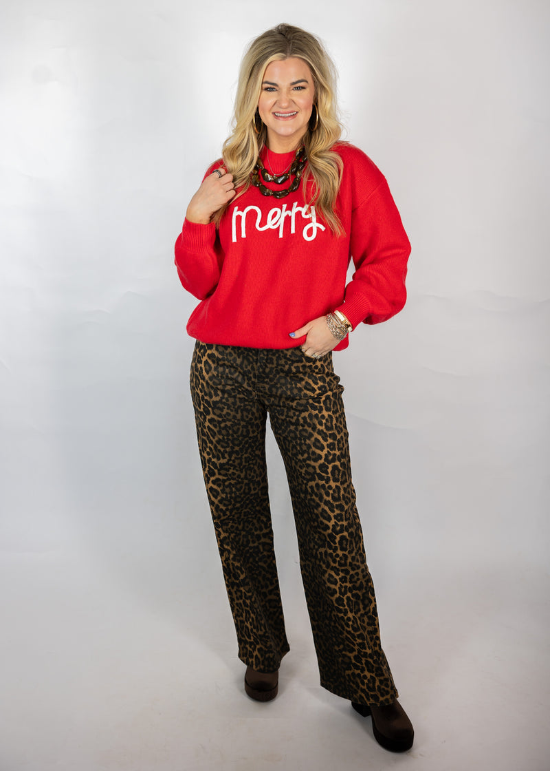 Red "MERRY" Sweater