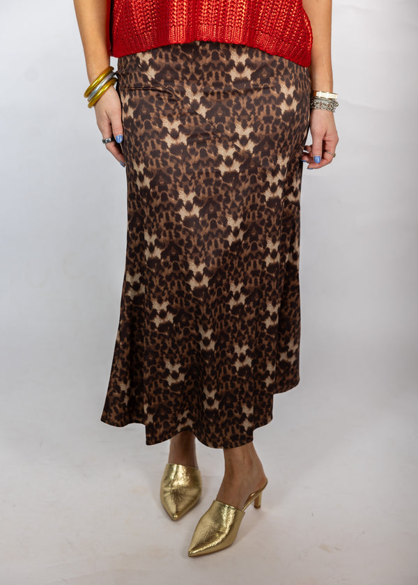 Leopard Print Midi Skirt