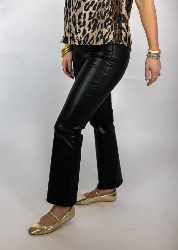 Coated Black Slim Cropped Jeans