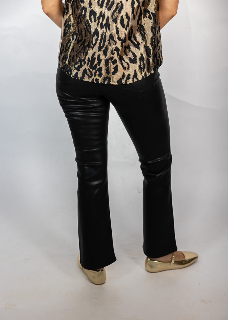 Coated Black Slim Cropped Jeans