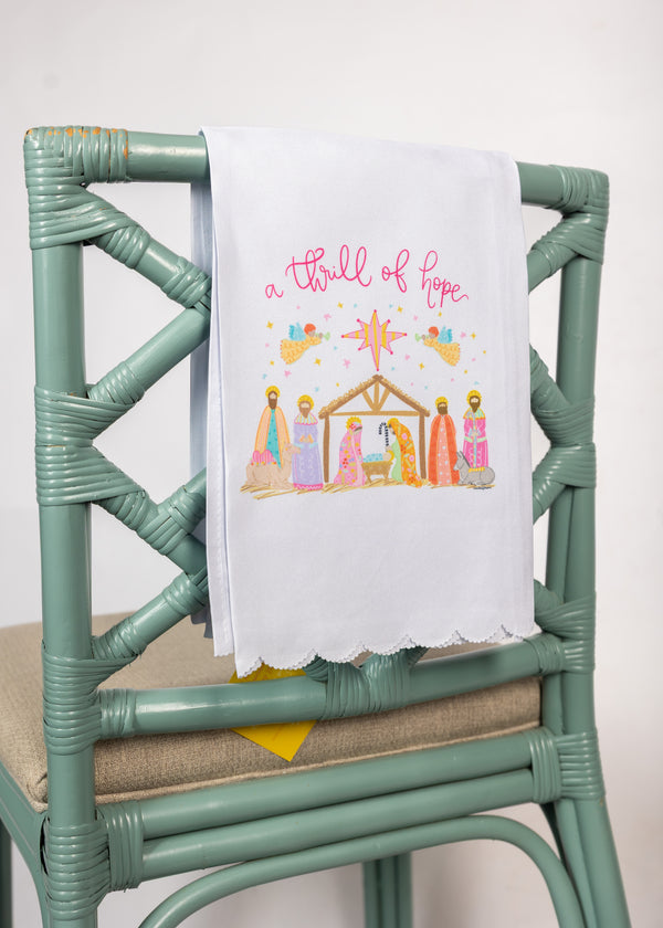 Christmas Scallop Tea Towel