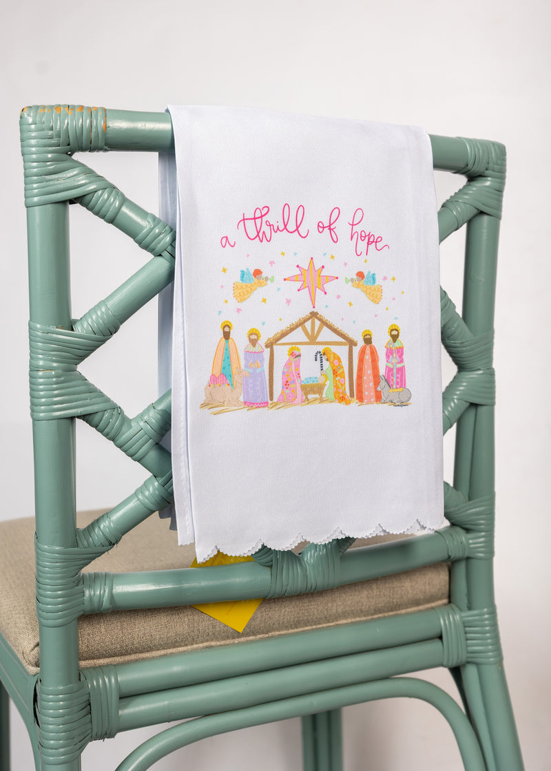 Christmas Scallop Tea Towel