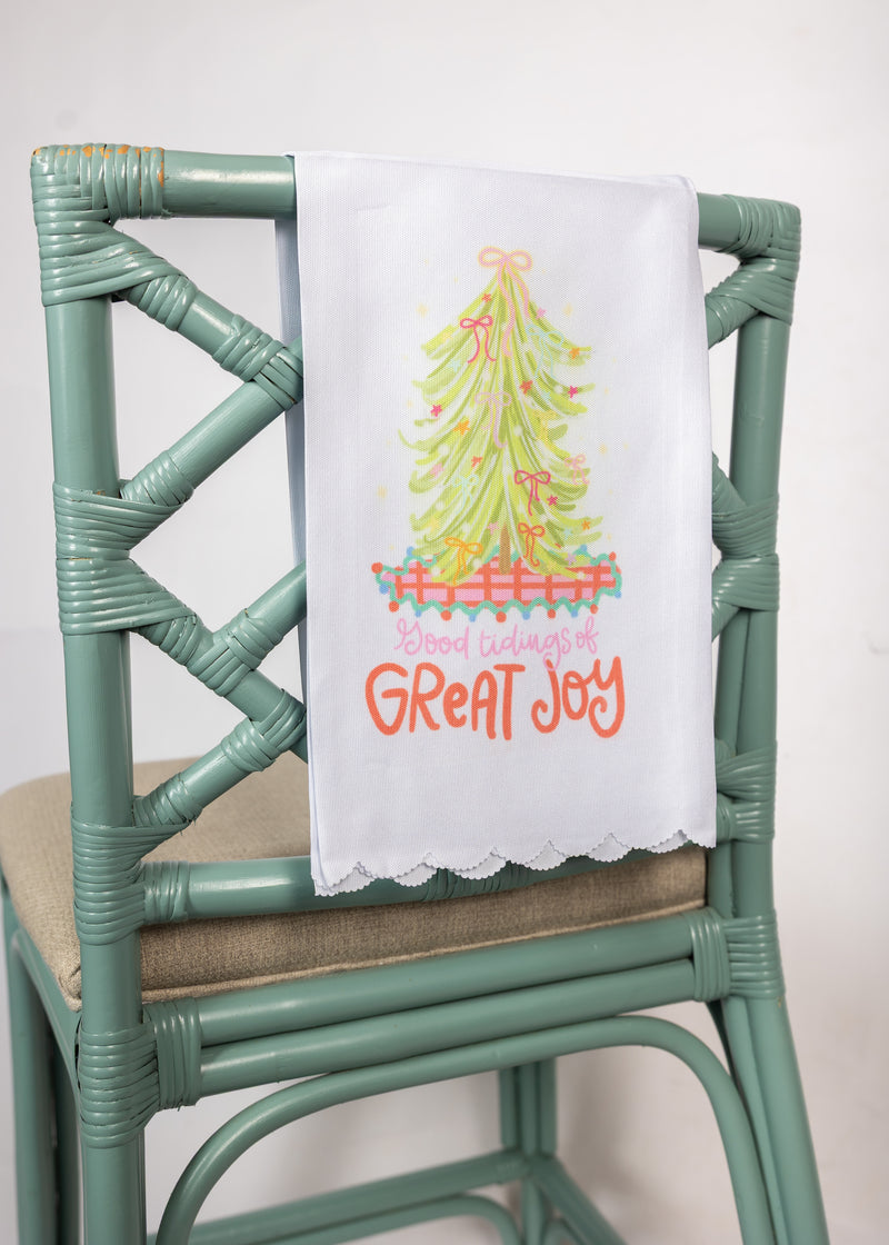 Christmas Scallop Tea Towel