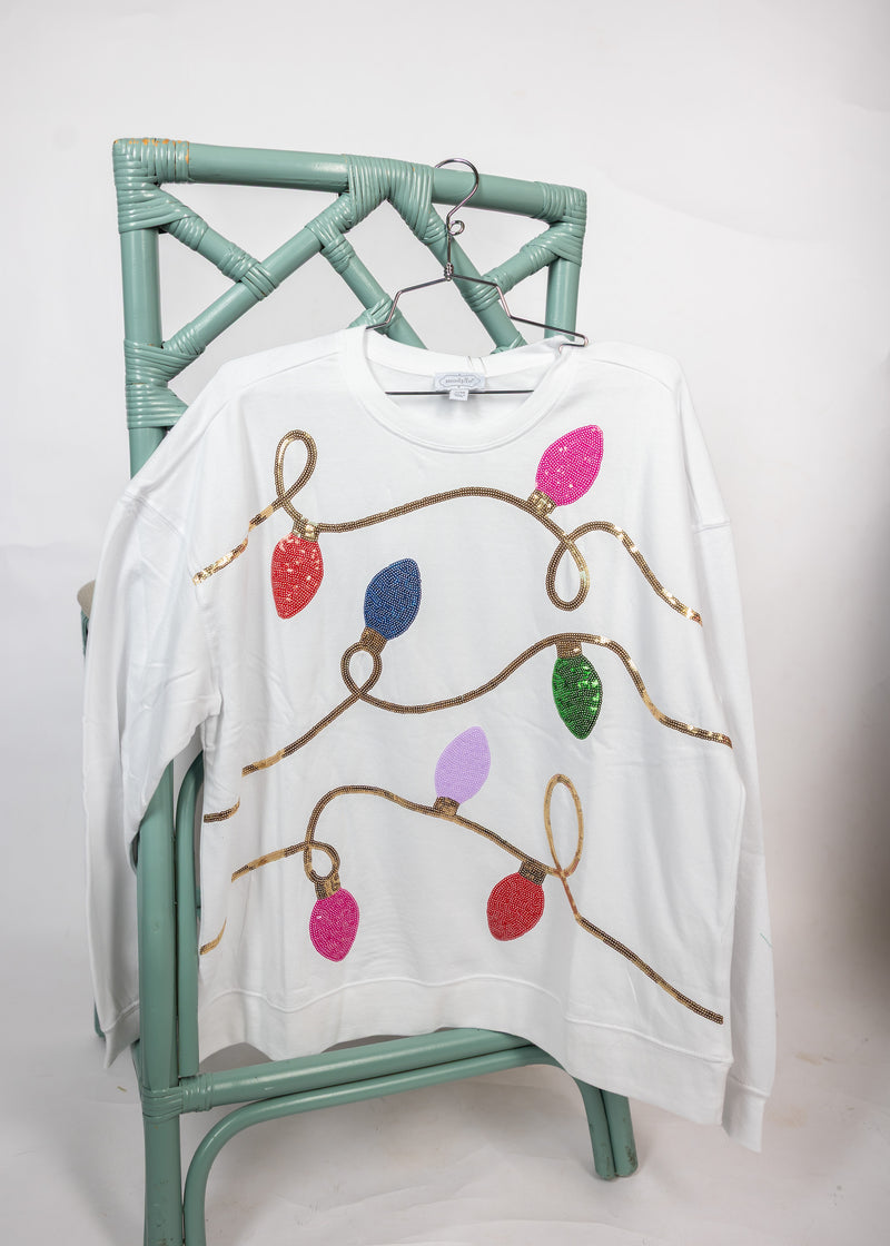White Holiday Sparkle Sweatshirt