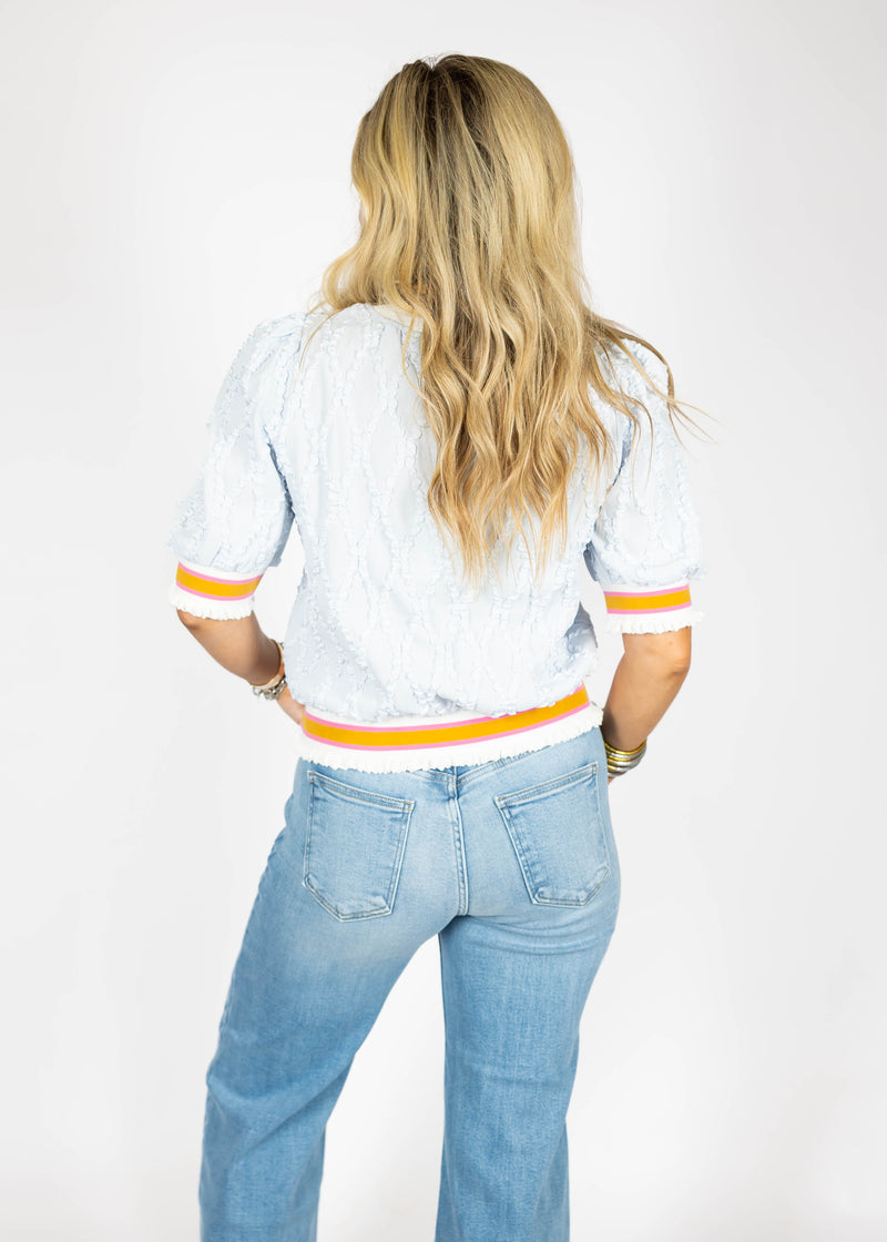 Light Blue Textured Top