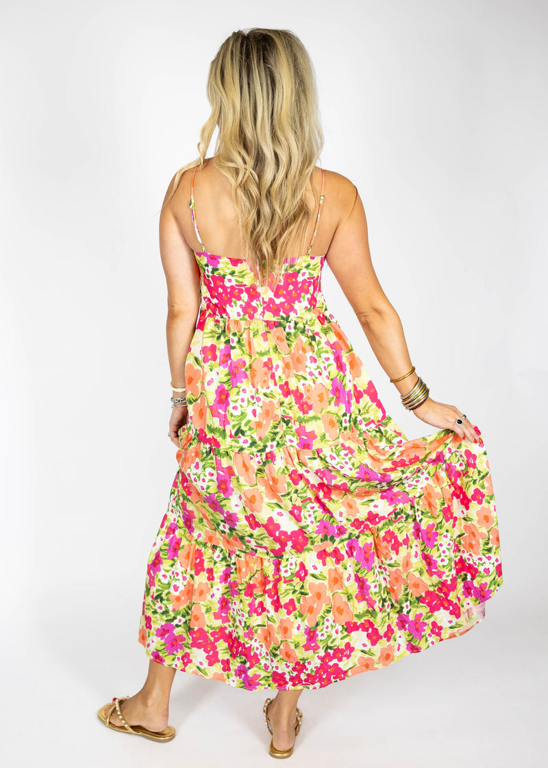 Vibrant Petal Maxi Dress