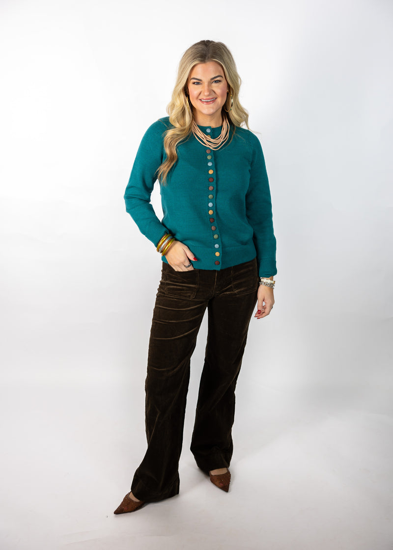 Teal Button Cardigan