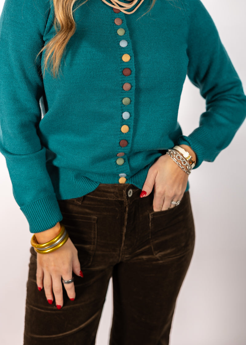 Teal Button Cardigan