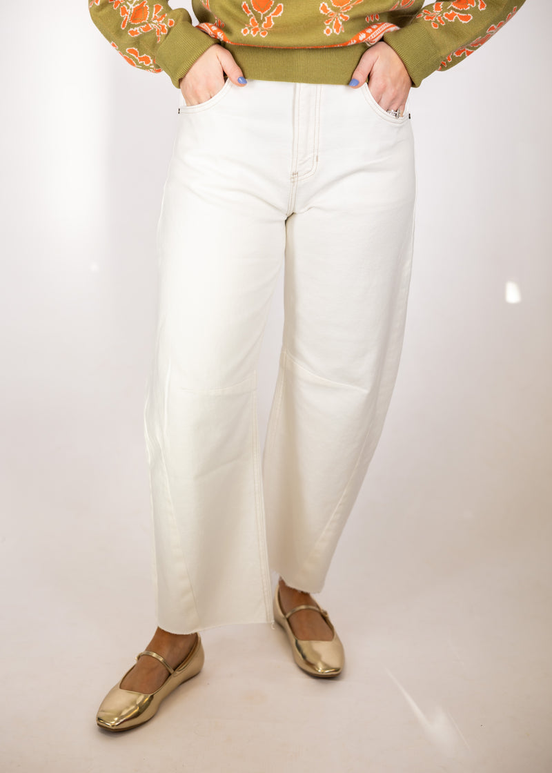 Off White Barrel Jeans