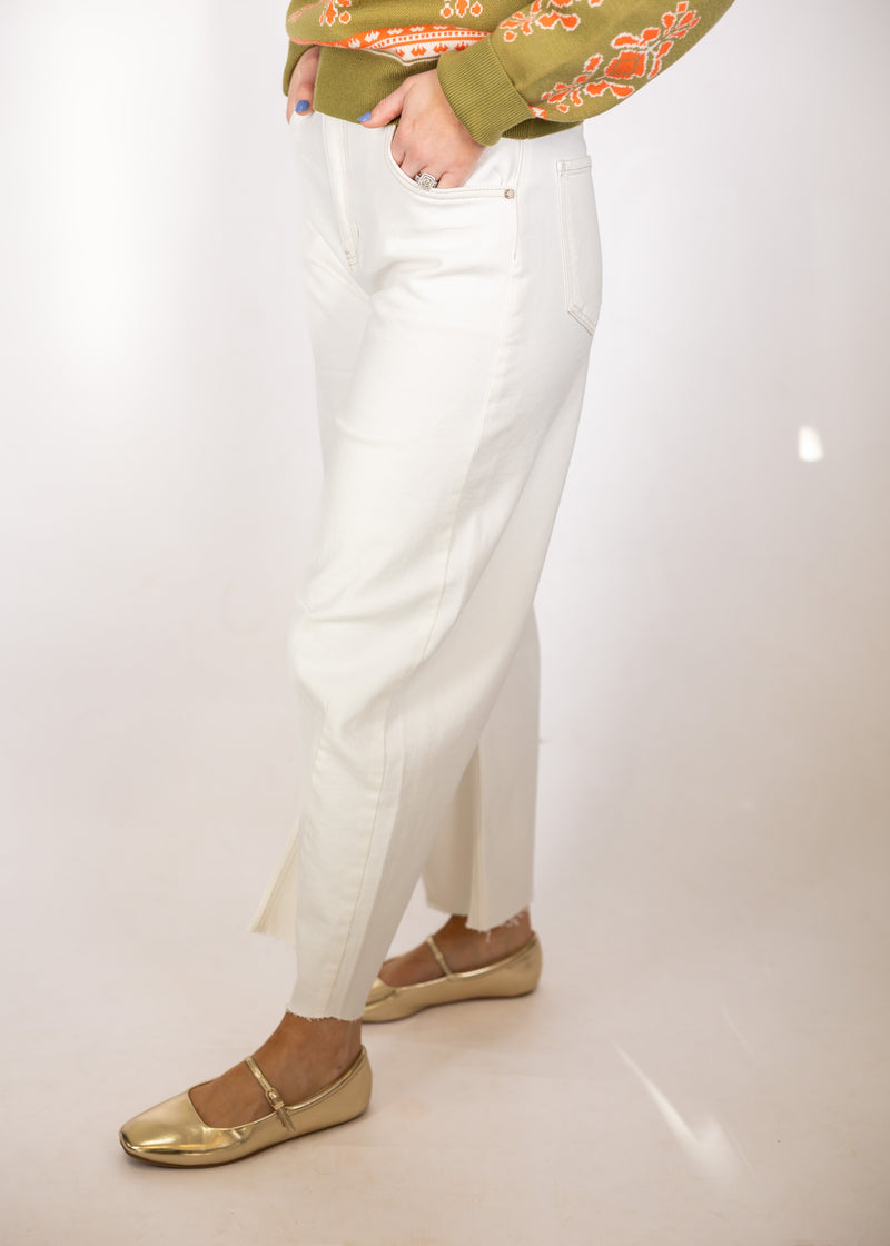 Off White Barrel Jeans