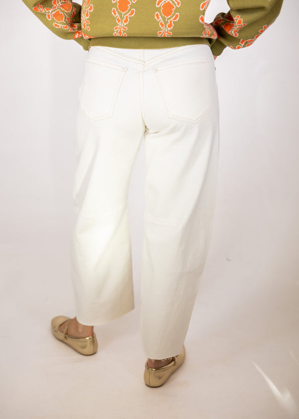 Off White Barrel Jeans