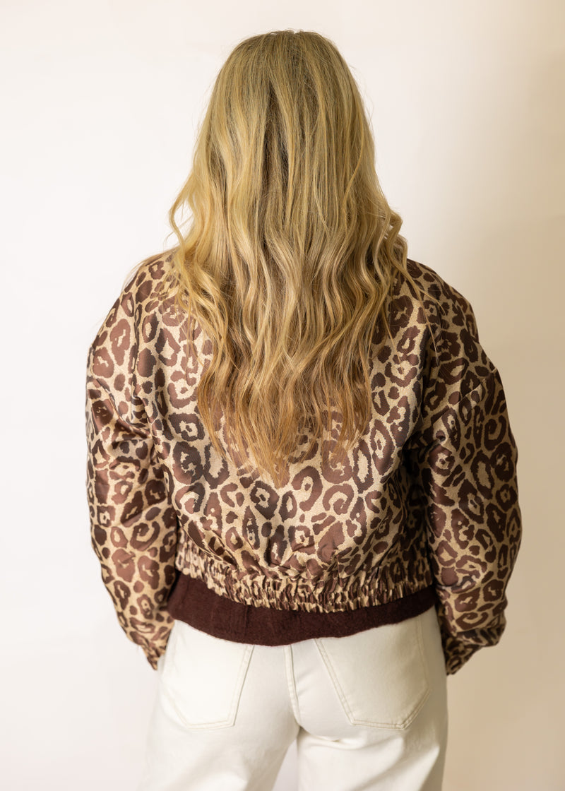 Coco Brown Leopard Bomber Jacket