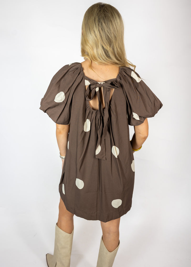 Chocolate Polka Dot Mini Dress