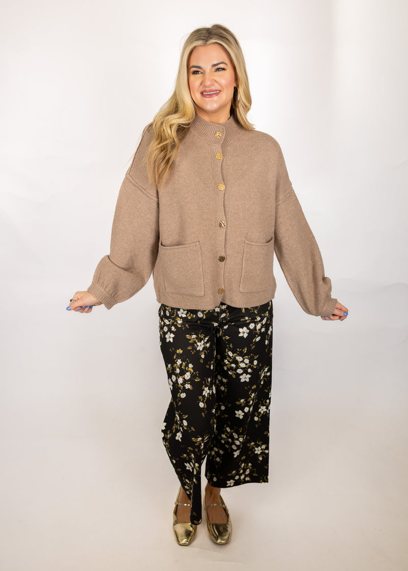 Gold Button Shacket Sweater