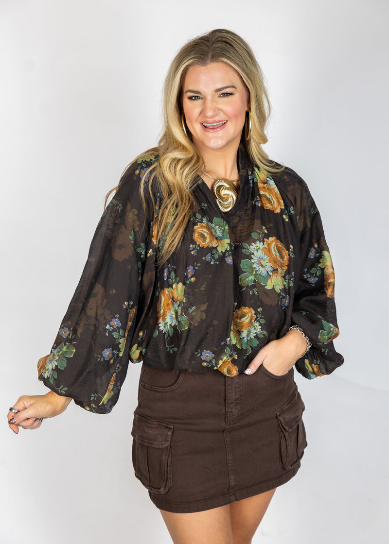 Chocolate Floral Top