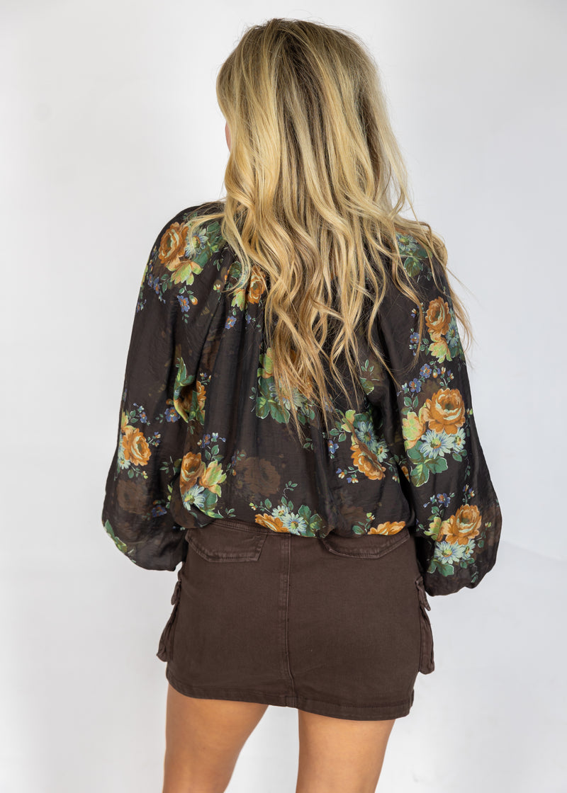 Chocolate Floral Top