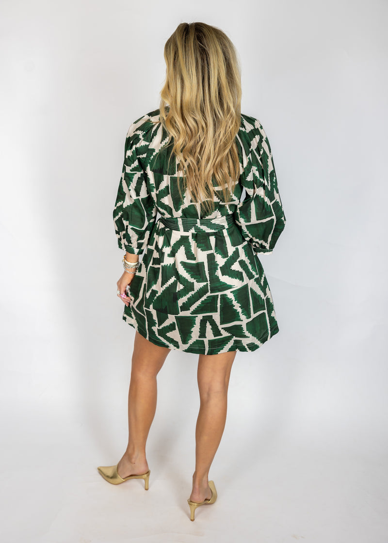 Hunter Abstract Front Zip Mini Dress