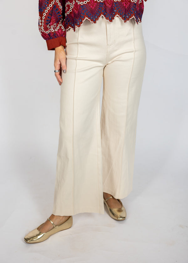 Ivory Front Seam Pants