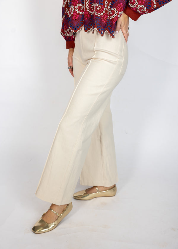 Ivory Front Seam Pants