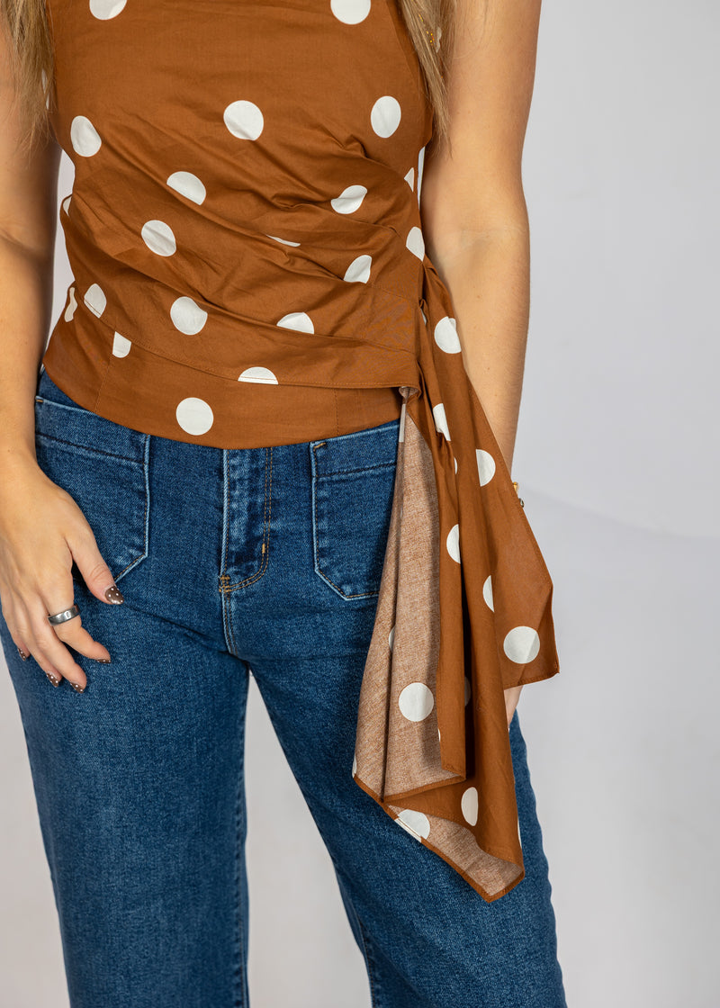 Mocha Polka Dot Tube Top