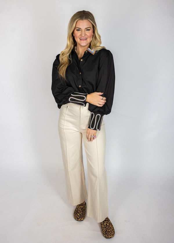 Groovy Stitch Button Down Top