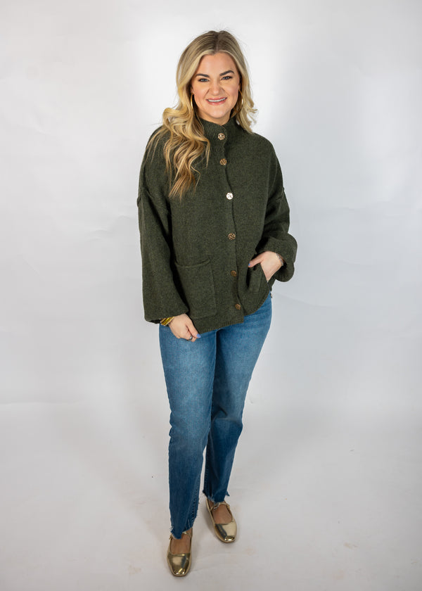 Olive Green Button Down Shacket