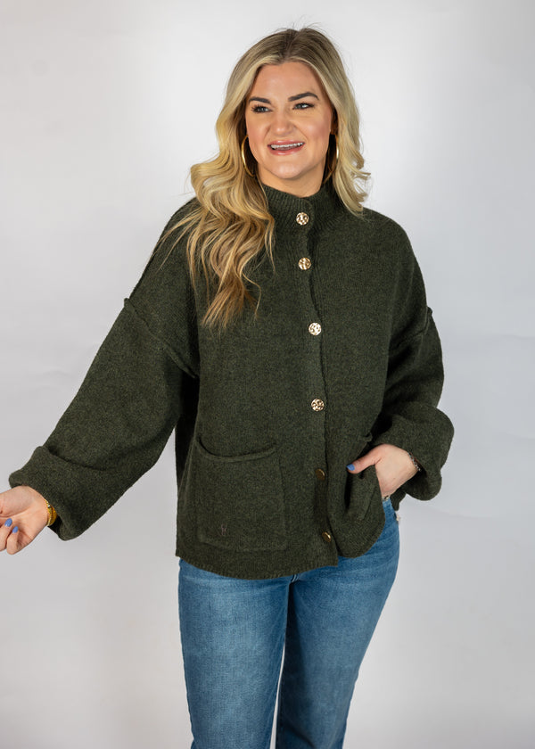 Olive Green Button Down Shacket