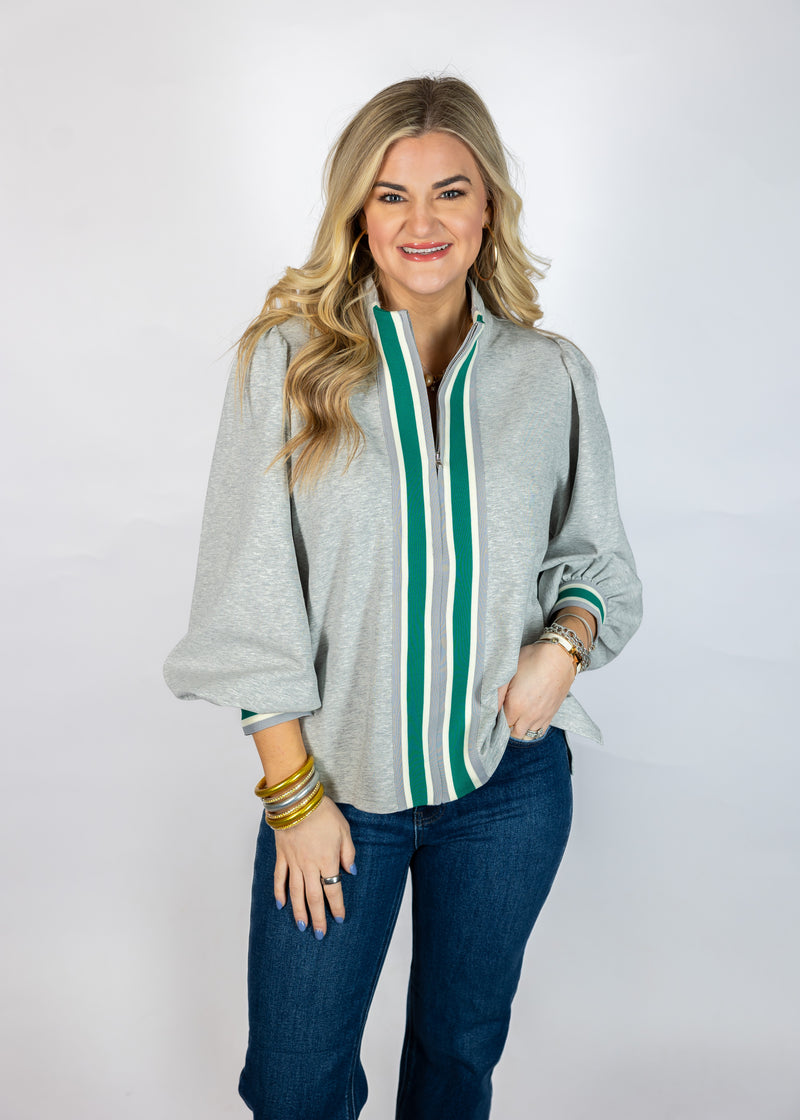 Emerald Stripe Long Sleeve Top