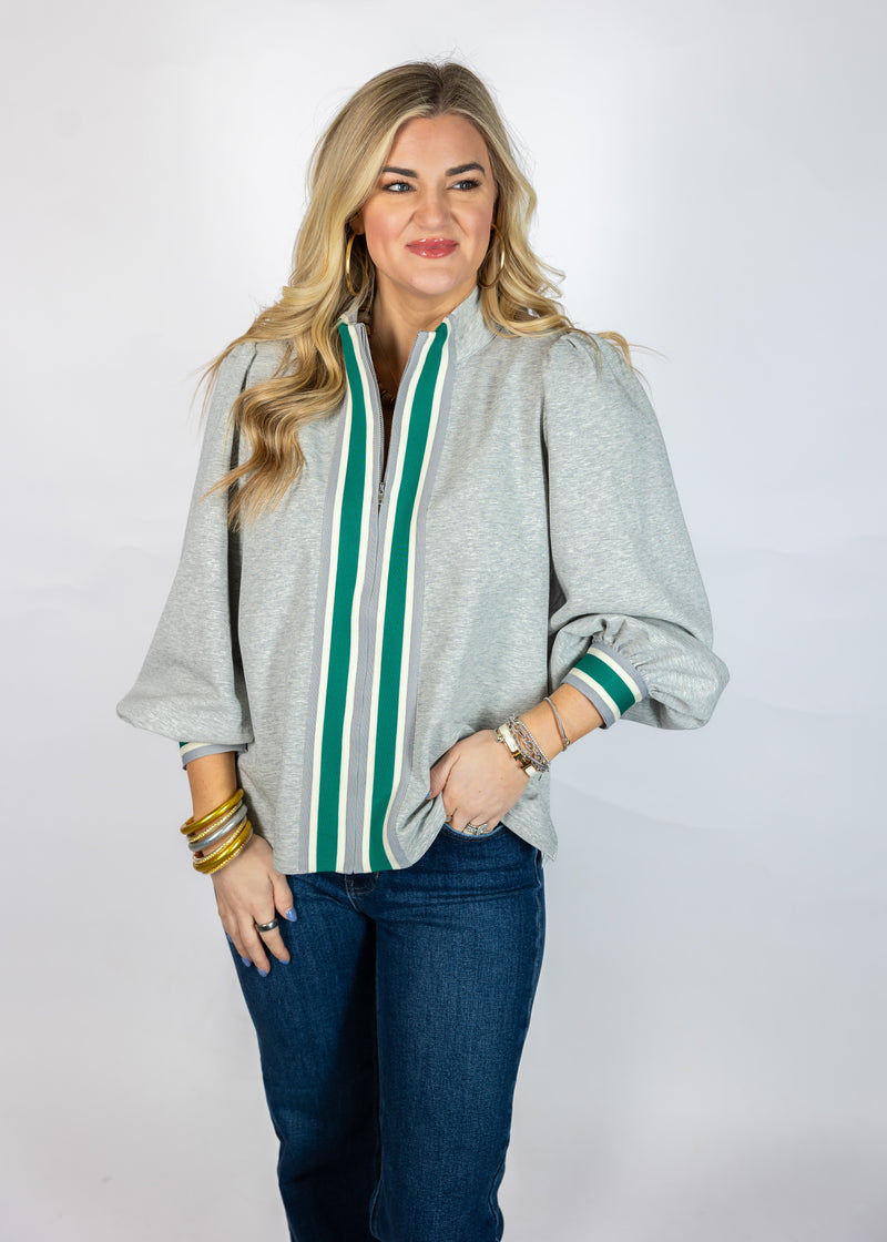 Emerald Stripe Long Sleeve Top