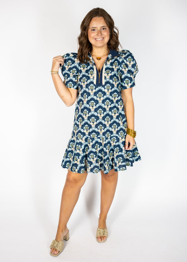 Indigo Combo Mini Dress