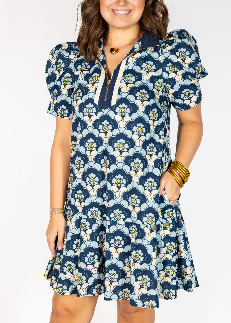 Indigo Combo Mini Dress