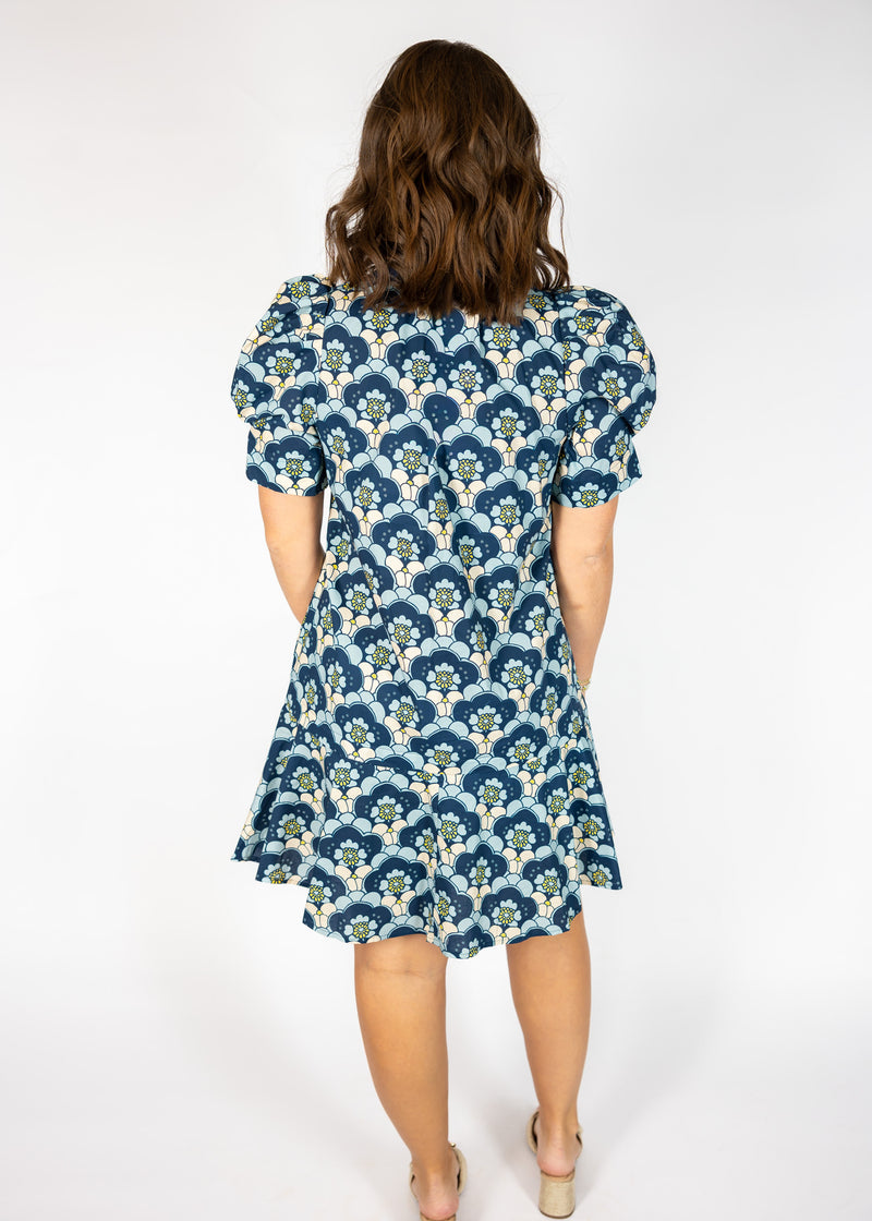 Indigo Combo Mini Dress
