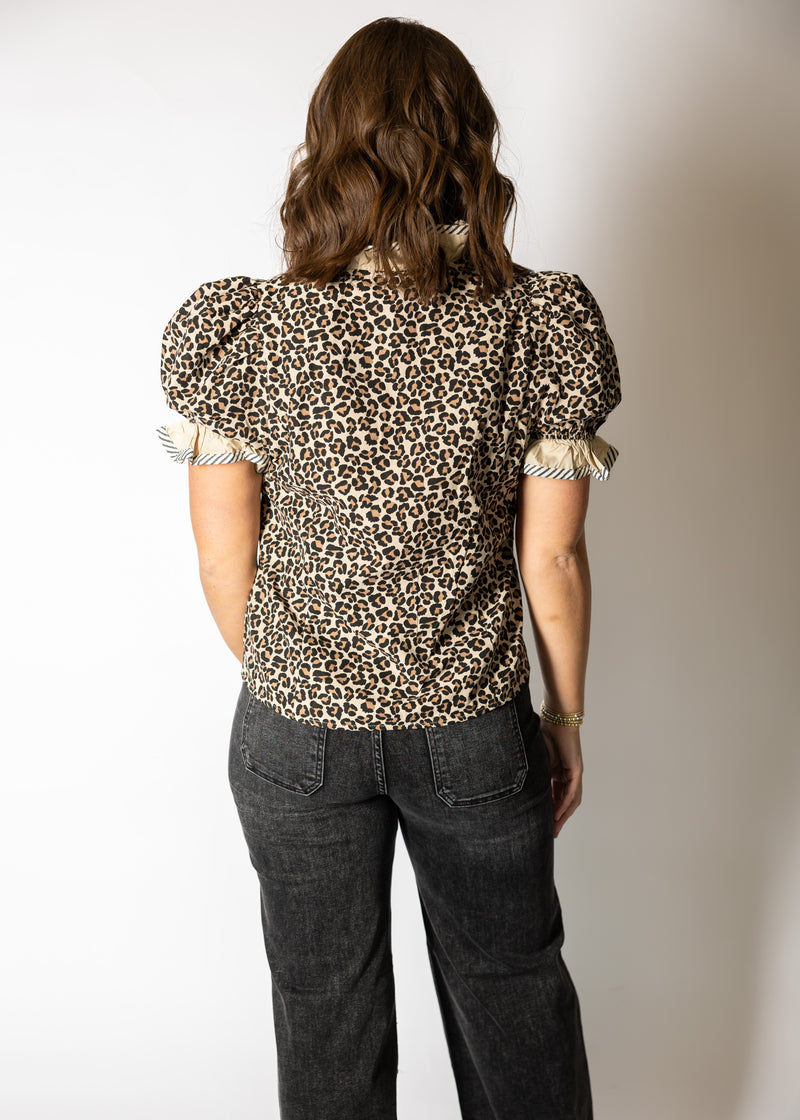 Cheetah Ruffle Top