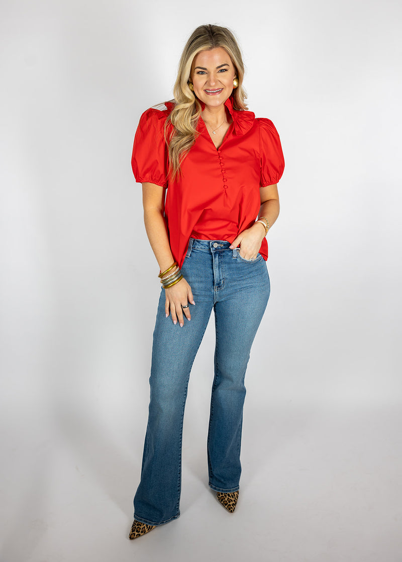 Red Rafflesia Top Red Ruffle Top β Dish and Lily Statesboro