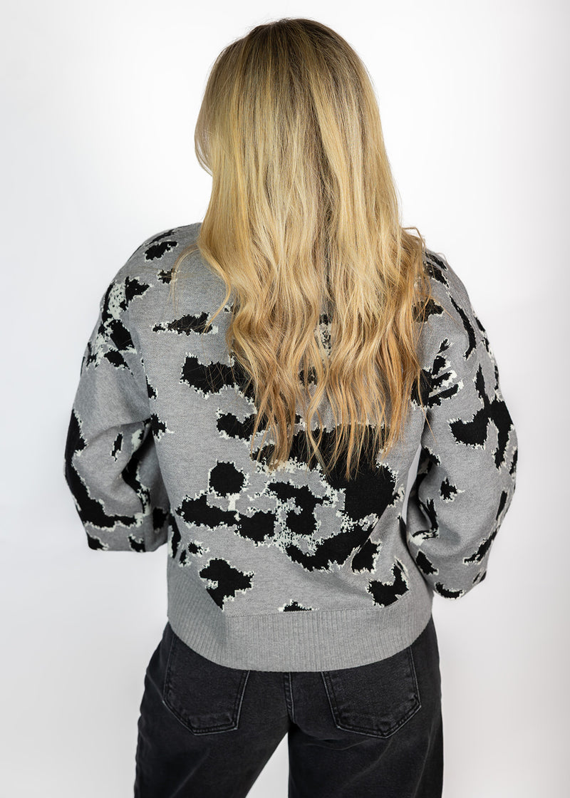 Grey Spot Pullover Style Sweater