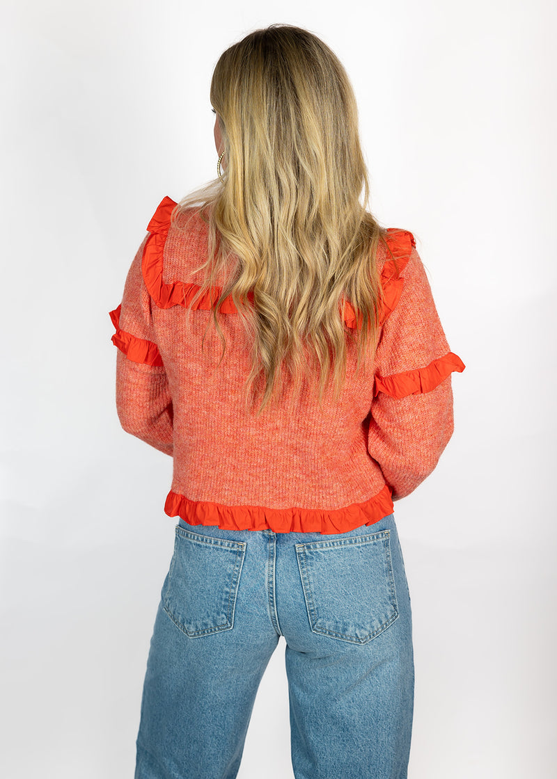 Red Ruffle Sweater